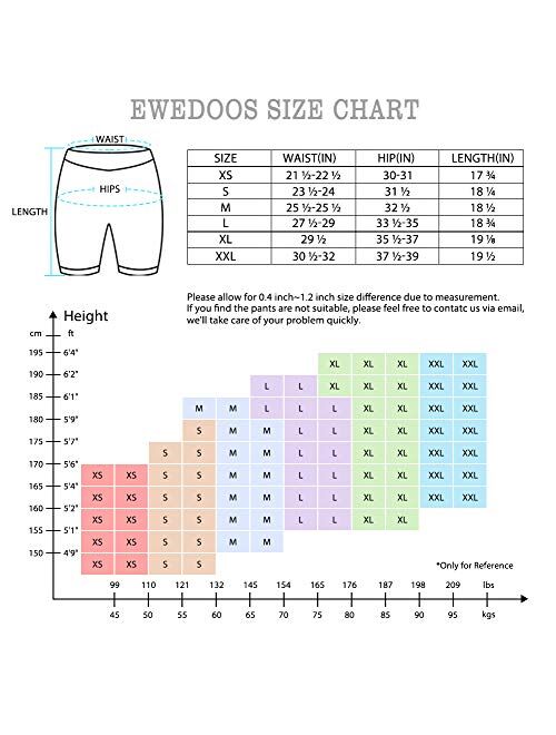 Ewedoos Biker Shorts for Women High Waist Yoga Shorts for Women with Pockets Athletic Shorts for Women Running Gym Short