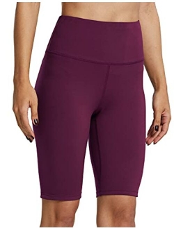 ZUTY 10"/ 5" Biker Shorts Women High Waisted with 2 Hidden Pockets Workout Athletic Running Yoga Long Shorts