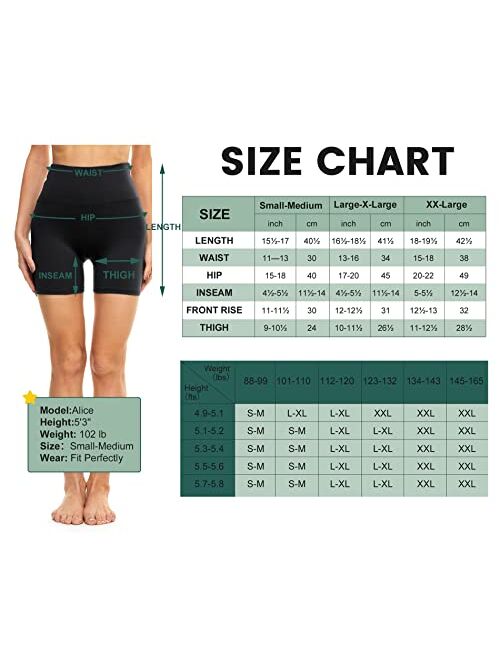 CAMPSNAIL 4 Pack Biker Shorts for Women High Waist - 5" Soft Summer Womens Shorts Spandex Workout Shorts for Running Athletic