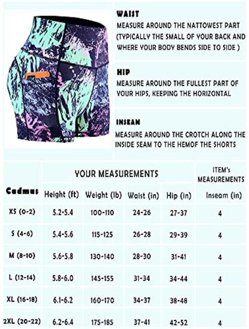 Cadmus Women's 3"/4" High Waist Spandex Running Shorts for Yoga