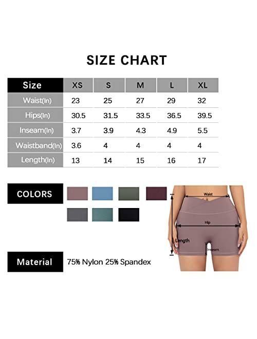 Iserkafe Workout Shorts for Women 2 Pcs Pack Cross Waist Active Gym Spandex Stretchy Yoga Compression with Side Pockets