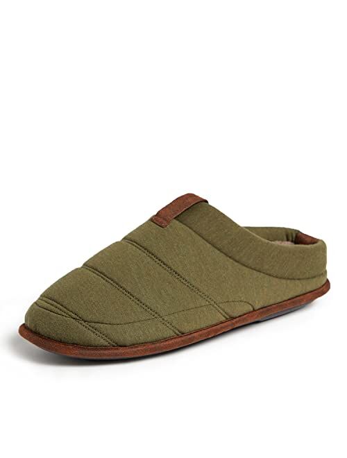 Dearfoams Men's Ashton Quilted Memory Foam Jersey Clog Slipper