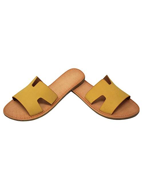 Soda Joan Womens Open Toe Slip On Flip Flop Sandals