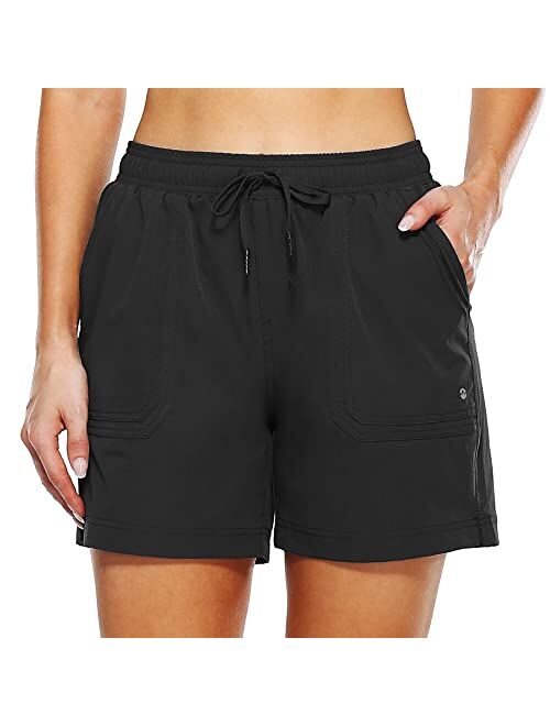 Willit Women's 5" Hiking Shorts Golf Athletic Outdoor Shorts Quick Dry Workout Summer Water Shorts with Pockets