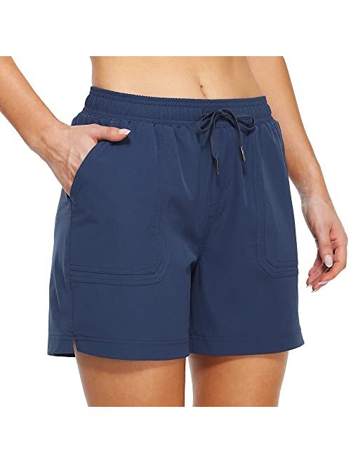 Willit Women's 5" Hiking Shorts Golf Athletic Outdoor Shorts Quick Dry Workout Summer Water Shorts with Pockets