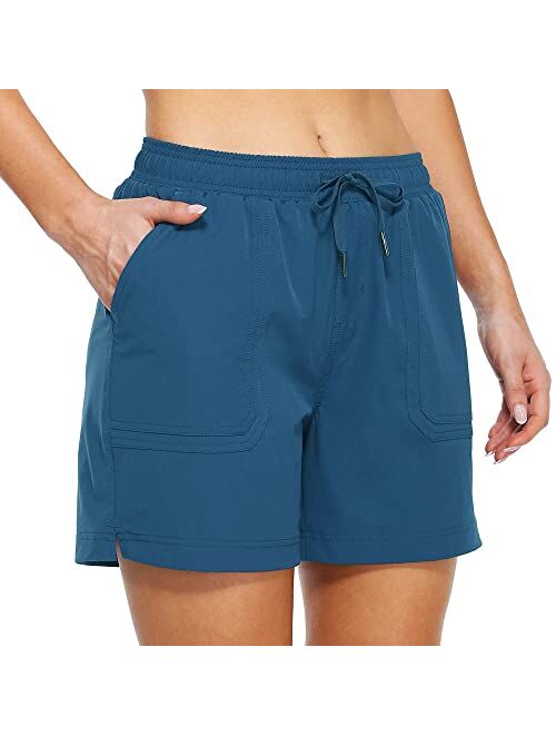 Willit Women's 5" Hiking Shorts Golf Athletic Outdoor Shorts Quick Dry Workout Summer Water Shorts with Pockets