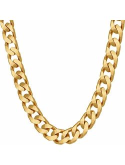 LIFETIME JEWELRY 8mm Cuban Curb Link Chain Necklaces for Women & Men 24k Gold Plated