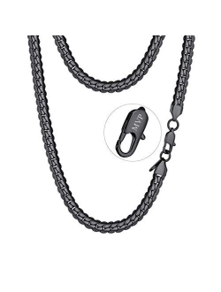 PROSTEEL Stainless Steel Cuban Links Snake Chain Necklace, Silver/Gold/Black Tone, Nickel-Free, Hypoallergenic Necklace, W: 6.5mm/8mm, L: 18/20/22/24/26/28/30 inch