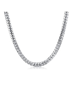 Luxsep 8mm Silver and 18K Gold Plated Thick Stainless Steel Cuban Chain 20 22 Father's Day Gift