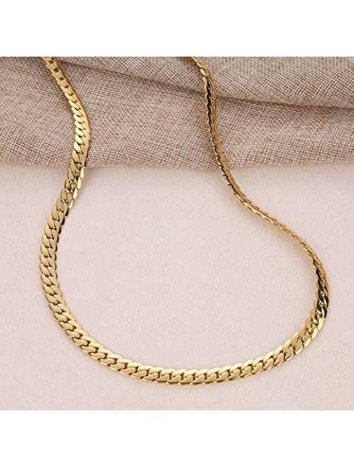 Luxsep 8mm Silver and 18K Gold Plated Thick Stainless Steel Cuban Chain 20 22 Father's Day Gift