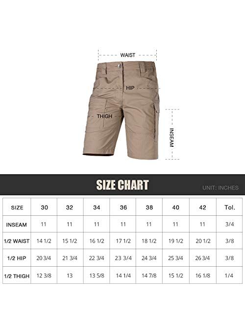 FREE SOLDIER Men's Tactical Cargo Shorts Relaxed Fit Water Resistant Work Hiking Shorts