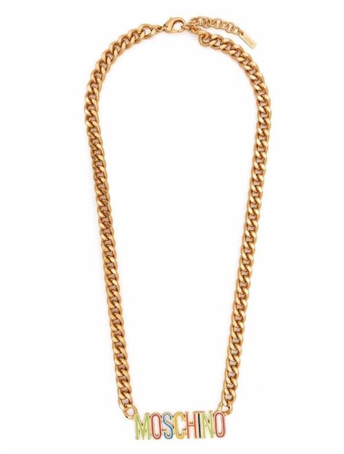 Moschino logo-plaque necklace