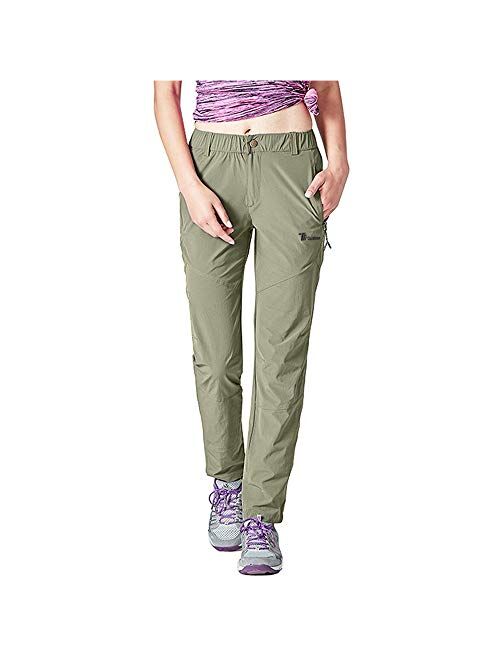 Gopune Women's Outdoor Hiking Pants Lightweight Quick Dry Water Resistant Mountain Trouser