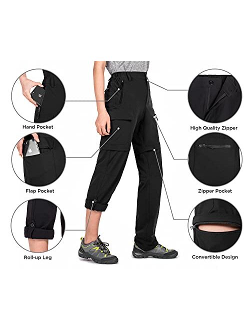 Wespornow Women's-Convertible-Zip-Off-Hiking-Pants for Camping, Travel