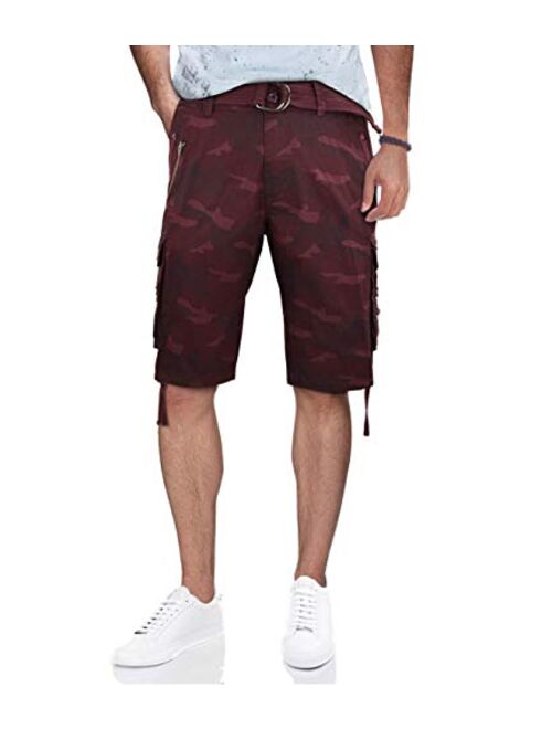 X RAY Mens Tactical Cargo Shorts Camo and Solid Colors 12.5" Inseam Knee Length Classic Fit Multi Pocket