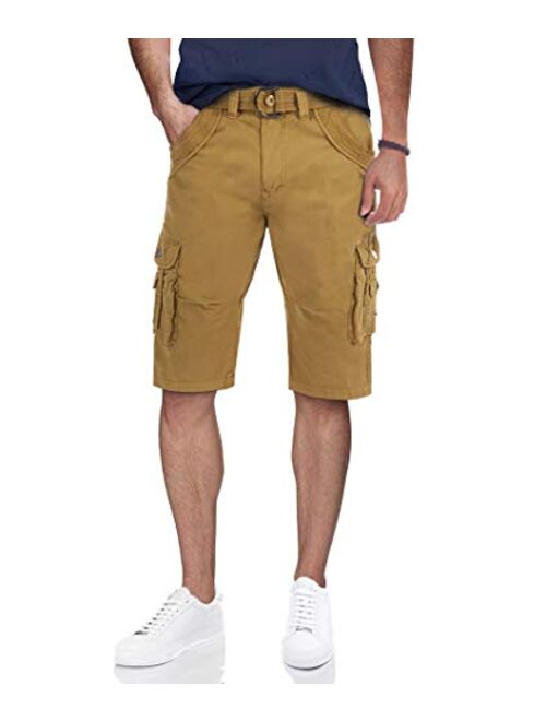 X RAY Mens Tactical Cargo Shorts Camo and Solid Colors 12.5" Inseam Knee Length Classic Fit Multi Pocket