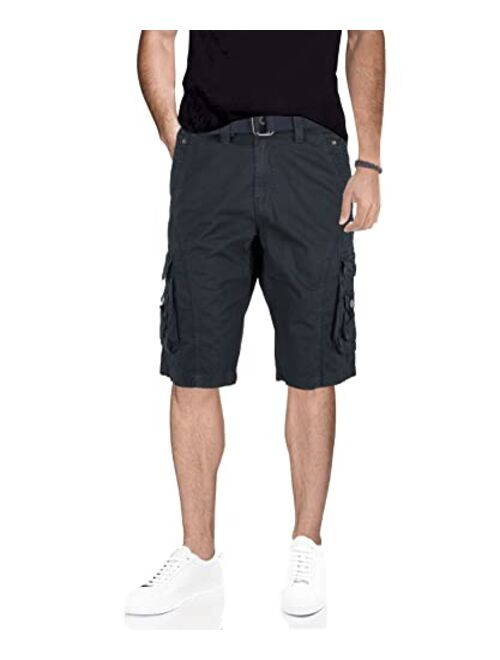 X RAY Mens Tactical Cargo Shorts Camo and Solid Colors 12.5" Inseam Knee Length Classic Fit Multi Pocket