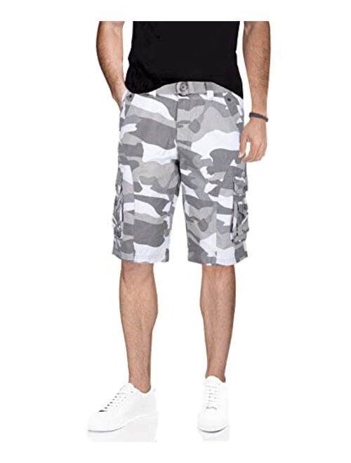 X RAY Mens Tactical Cargo Shorts Camo and Solid Colors 12.5" Inseam Knee Length Classic Fit Multi Pocket