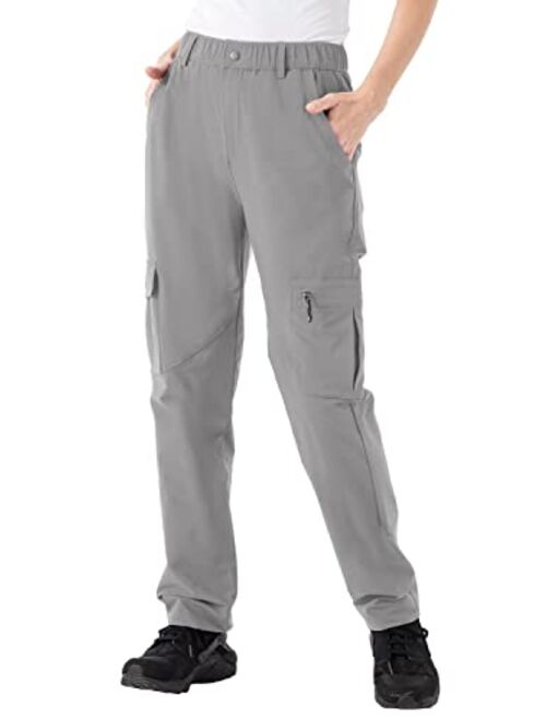 Rdruko Women's Hiking Pants Water-Resistant Quick Dry UPF 50 Travel Camping Work Pants Zipper Pockets