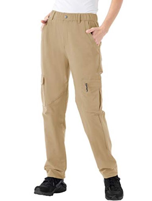 Rdruko Women's Hiking Pants Water-Resistant Quick Dry UPF 50 Travel Camping Work Pants Zipper Pockets