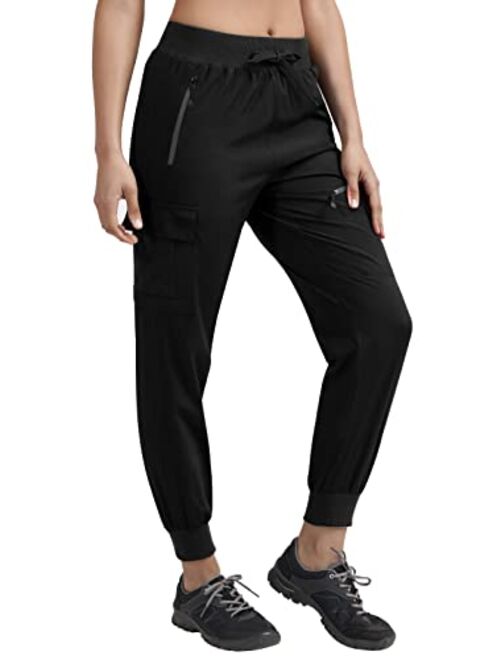 Heathyoga Womens Hiking Pants Cargo Joggers for Women with Pockets Water Resistant Hiking Joggers Athletic Jogger Pants