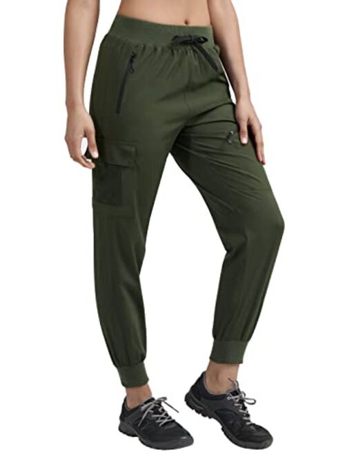 Heathyoga Womens Hiking Pants Cargo Joggers for Women with Pockets Water Resistant Hiking Joggers Athletic Jogger Pants