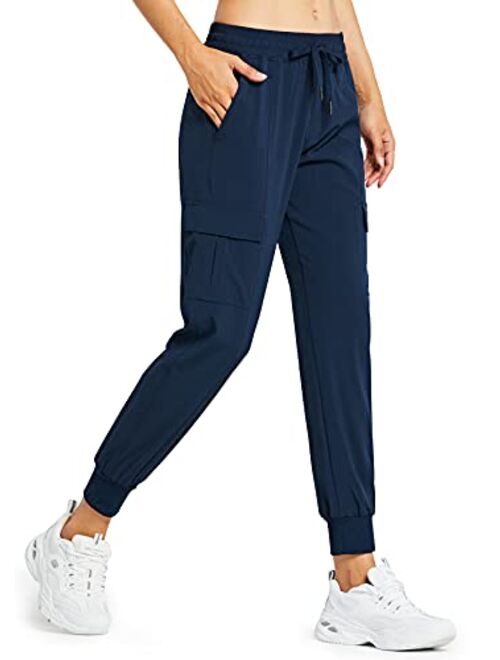 Libin Women's Lightweight Joggers Pants Quick Dry Running Hiking Pants Athletic Workout Track Pants with Zipper Pockets