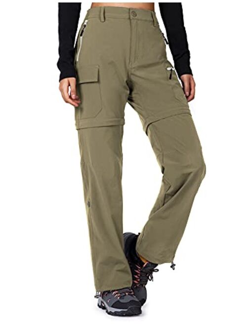 Cycorld Women's-Hiking-Pants-Convertible Quick-Dry-Stretch-Lightweight Zip-Off Outdoor Pants with 5 Deep Pocket