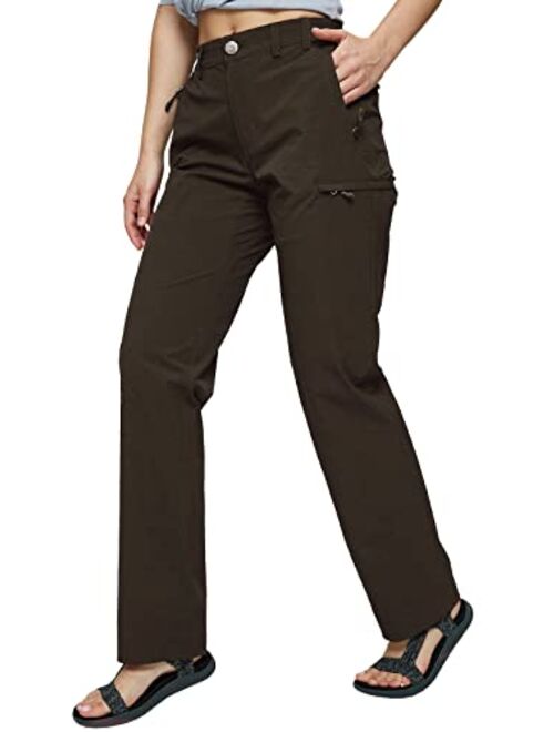 MIER Women's Quick Dry Cargo Pants Lightweight Tactical Hiking Pants with 6 Pockets, Stretchy and Water-Resistant