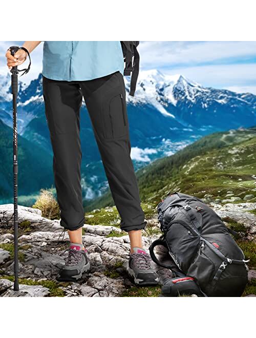 Toomett Women's Hiking Pants Quick Dry UPF 50 Travel Golf Pants Lightweight Camping Work Cargo Pants Zipper Pockets