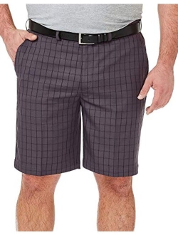 Men's Cool 18 Pro Straight Fit Flat Front Expandable Waist Patterned Short with Big & Tall Sizes