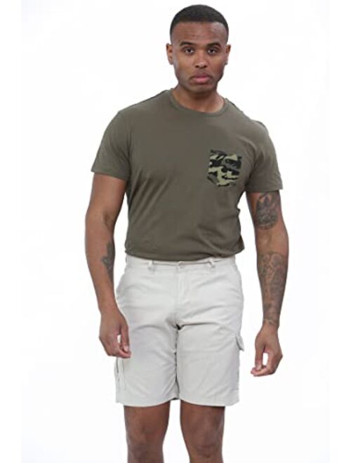 NOROZE Mens Cotton Combat Canvas Chino Shorts