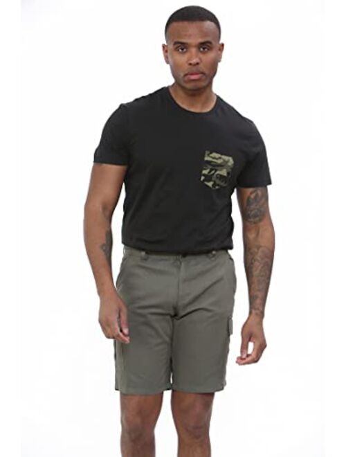 NOROZE Mens Cotton Combat Canvas Chino Shorts