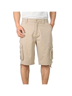 QBSM Mens Cargo Shorts, Relaxed Fit Multi Pocket Outdoor Cotton Cargo Shorts