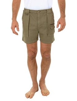 Beach Outfitters Men's Walking Hiker 100% Cotton Cargo Short, 4.5" Inseam