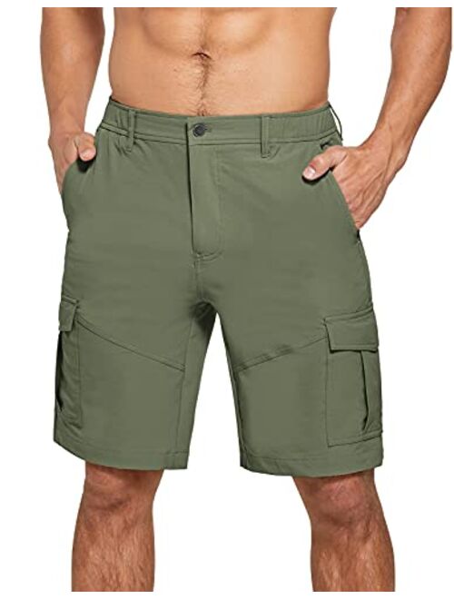 SPECIALMAGIC Mens Hiking Cargo Hybrid Shorts Golf Stretch Lightweight Quick Dry with Pockets