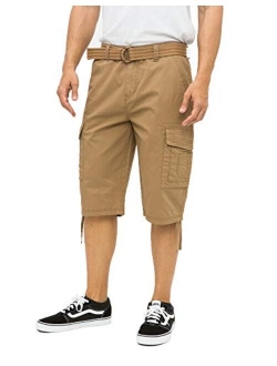 RING OF FIRE Men's Belted Twill Cargo Shorts Two Styles Inseam 9" and 13" Size