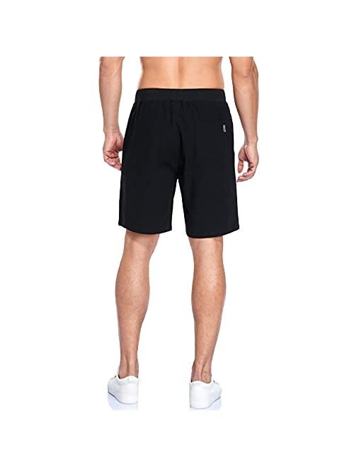 Vocanbomor Men's Casual Flat Front Short with Elastic Waist and Zipper Pockets