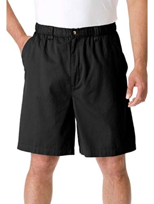 KingSize Men's Big & Tall Knockarounds 8&34 Full Elastic Plain Front Shorts