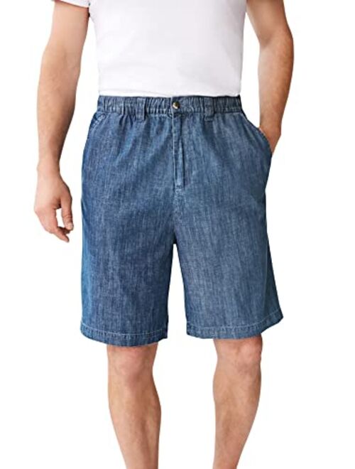 KingSize Men's Big & Tall Knockarounds 8&34 Full Elastic Plain Front Shorts