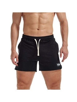 AIMPACT Mens Workout Sweat Shorts Bodybuilding Drawstring Running Athletic Shorts 5 Inch Inseam with Pockets