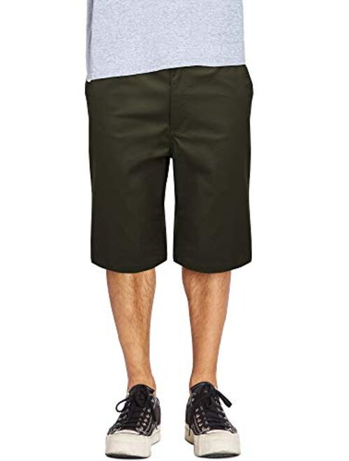 Fitscloth Mens Work Shorts Pants - Casual Stretch Cotton Twill Chino Slim Fit Multi Pocket Regular Big Sizes 30~46