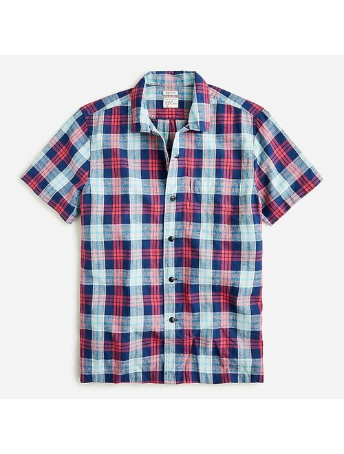 J.Crew Short-sleeve camp-collar shirt in hemp-cotton