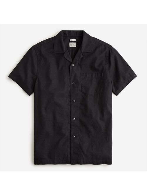 J.Crew Short-sleeve camp-collar shirt in hemp-cotton