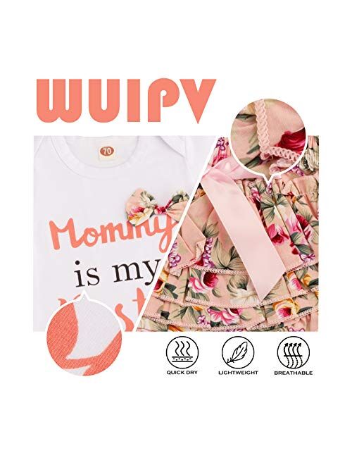 WUIPV Baby Girl Clothes Summer Cute Baby Girl Outfit Short Floral Romper New Born Clothing Sets