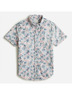 Short-sleeve Secret Wash cotton poplin shirt