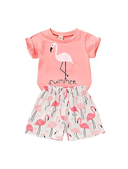 YOUNGER TREE Toddler Baby Girls Clothes Watermelon T-shirt + Linen Shorts with Belt Cute Summer Short Set