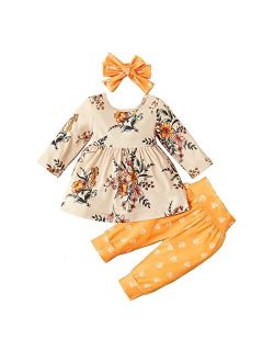 Weimuyuan Newborn Infant Baby Girl Clothes Baby Girls' Pant Sets Floral Outfits Cute Baby Clothes Girl