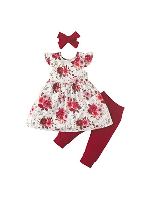 Weimuyuan Newborn Infant Baby Girl Clothes Baby Girls' Pant Sets Floral Outfits Cute Baby Clothes Girl