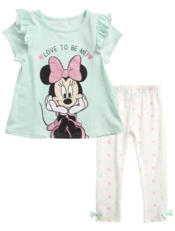 Baby Girls Leggings Set 2 Piece Minnie Mouse T-Shirt and Leggings (Size: 12M-4T)